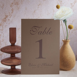 Numeração De Mesa Casamento Simples de Mousse Brown