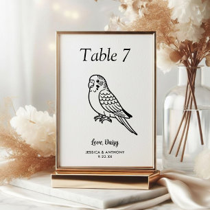 Numeração De Mesa Casamento Simples de Preto e Branco para Animais d