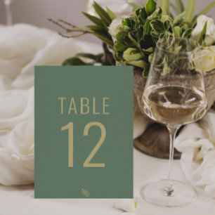Numeração De Mesa Casamento simples de Ricos verdes e Dourados