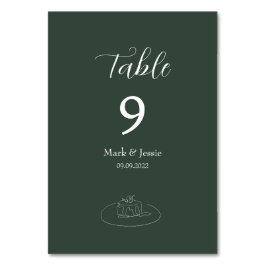 Numeração De Mesa Casamento Simples de ROE Dusky Verde e Branco