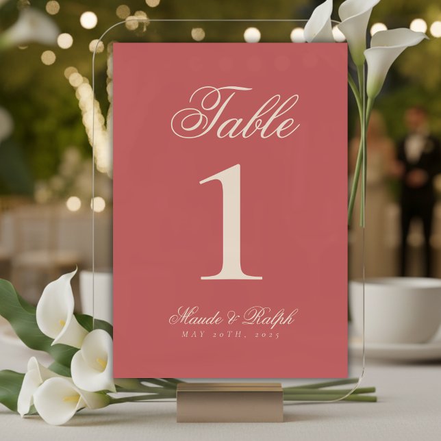 Numeração De Mesa Casamento simples de Rosa de dinheiro velho (Guide guests to their seats with sophistication using these Simple Modern Old Money Table Numbers!)
