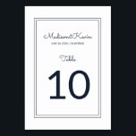 Numeração De Mesa Casamento Simples e Cursivo de Script Minimalista<br><div class="desc">Perfeito para placas de mesa enquadradas. Composto de simples quadros revestidos de hetero com roteiro cursivo lúdico e tipografia sans serif. Tudo contra um pano de fundo de branco puro. Estes elementos são simples, modernos, brincalhões e leves. Este foi projetado pelo White Paper Birch Co. exclusivo para Zazzle. Disponível aqui:...</div>