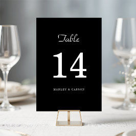 Numeração De Mesa Casamento Simples E Minimalista Negra Sleek