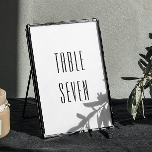 Numeração De Mesa Casamento simples e negro, simples e minimalista