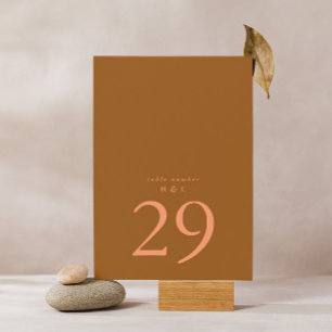 Numeração De Mesa Casamento Simples e Simples de Terracotta Moss