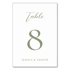 Numeração De Mesa Casamento Simples e Verde Sage Minimalista