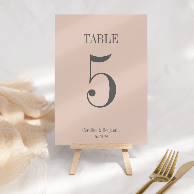 Numeração De Mesa Casamento Simples Elegante de Blush Dusty na moda  (Criador carregado)
