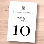 Numeração De Mesa Casamento Simples Elegante Moderno Minimalista<br><div class="desc">Perfeito para placas de mesa enquadradas. Composto por moderna escrita cursiva e tipografia serif. Esses elementos são simples,  eternos e clássicos. Este foi projetado pelo White Paper Birch Co. exclusivo para Zazzle. Disponível aqui: http://www.zazzle.com/store/whitepaperbirch</div>