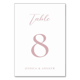 Numeração De Mesa Casamento Simples Mínimo Pink e Branco Dusty