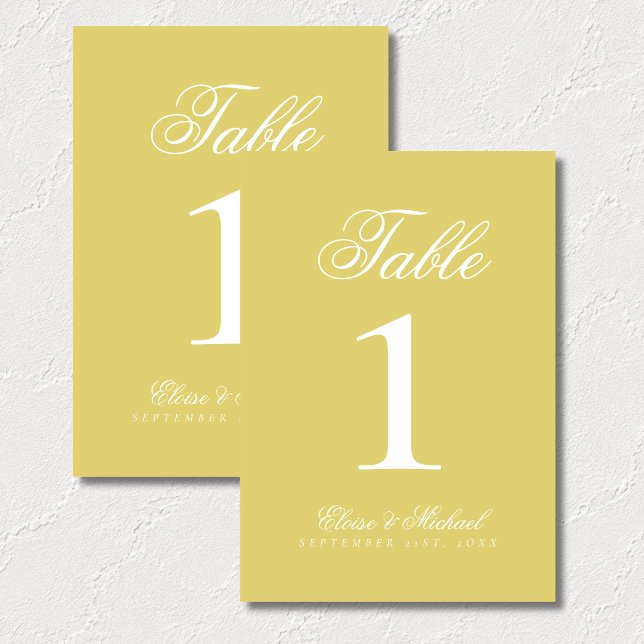 Numeração De Mesa Casamento Simples Moderno com Estilo Antigo (Simple Modern Old Money Wedding Table Number)