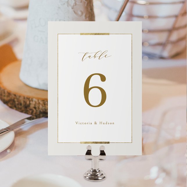 Numeração De Mesa Casamento Simples Moderno da Elegância (Framed Elegance Simple Modern Classy Wedding Table Number)