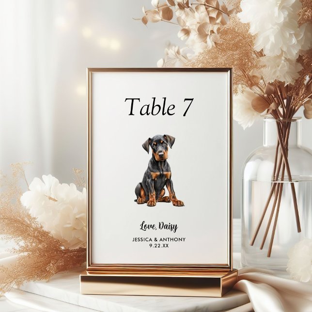 Numeração De Mesa Casamento Simples Moderno de Cachorros (Criador carregado)