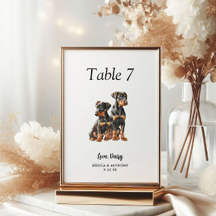 Numeração De Mesa Casamento Simples Moderno de Cachorros