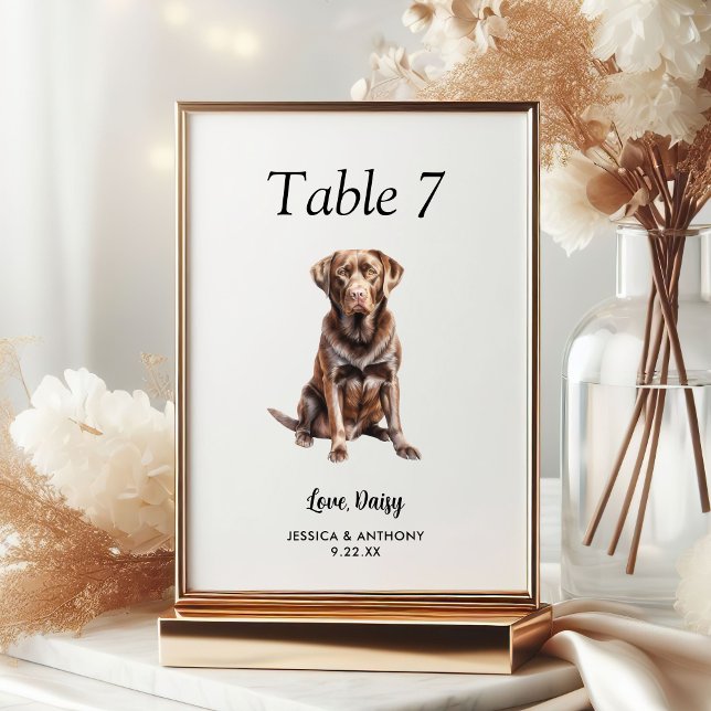 Numeração De Mesa Casamento Simples Moderno de Cachorros (Criador carregado)