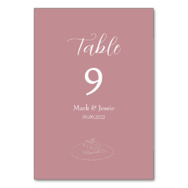 Numeração De Mesa Casamento Simples Rosa e Branco