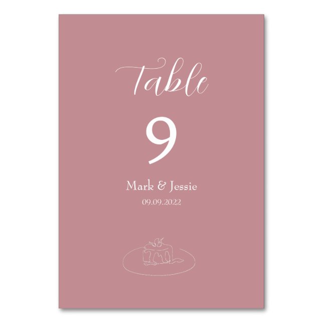 Numeração De Mesa Casamento Simples Rosa e Branco (Frente)