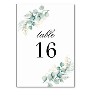 Numeração De Mesa Casamento Simples Rústico com Verduras de Eucalipt