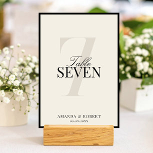 Numeração De Mesa Casamento Sofisticado Preto e Marfim Old Money