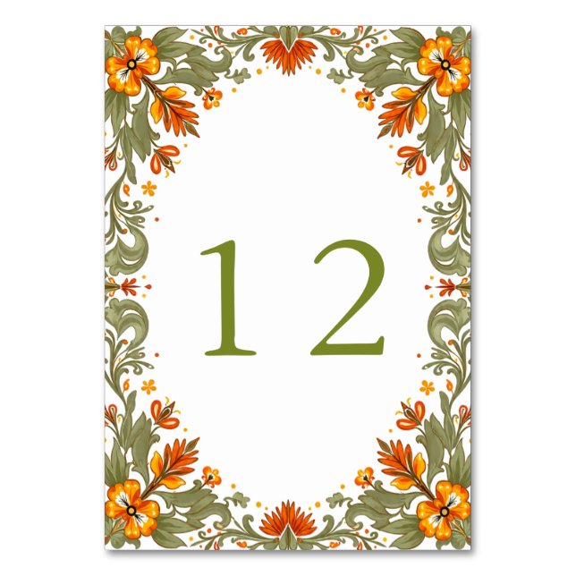 Numeração De Mesa Casamento Talavera Verde Fiesta Mexicana (Frente)