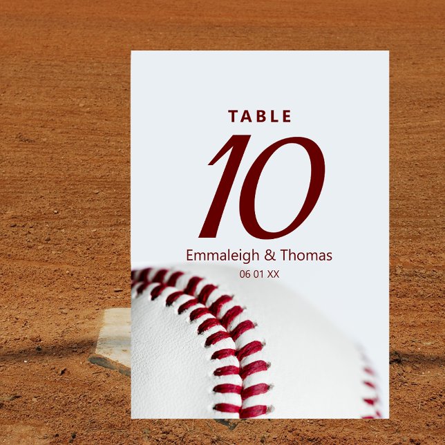 Numeração De Mesa Casamento Tema Baseball (Criador carregado)