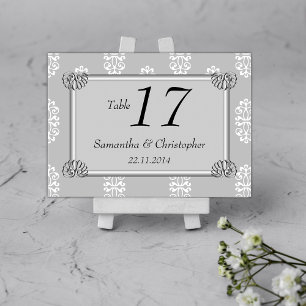 Numeração De Mesa Casamento tema damasco de prata