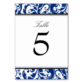 Numeração De Mesa Casamento tema damasco marinho azul e preto