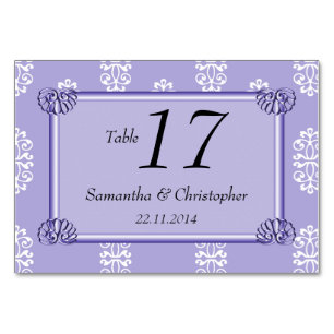 Numeração De Mesa Casamento tema damasco Rosa Azul Violeta
