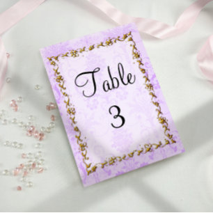 Numeração De Mesa Casamento tema damasco Roxo chique