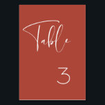 Numeração De Mesa Casamento Terracotta elegante e moderno<br><div class="desc">Uma tipografia moderna e uma trendy terracotta,  uma paleta colorida de argila e pêssego para sua papelaria de casamento: escolha esta suíte de casamento simples e elegante. Totalmente personalizável: você pode alterar o plano de fundo e a cor do texto conforme desejar.</div>