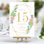 Numeração De Mesa Casamento Terreiro Suculento com Aquarela<br><div class="desc">Traga um toque do deserto para as suas configurações de mesa com estes números únicos de tabela de terrário suculento com aquarela. Cada placa apresenta uma ilustração feita a cores aquáticas, pintada à mão, dos húmcultos vibrantes, criando uma estética natural e moderna. Personalize com seus números de tabela para guiar...</div>