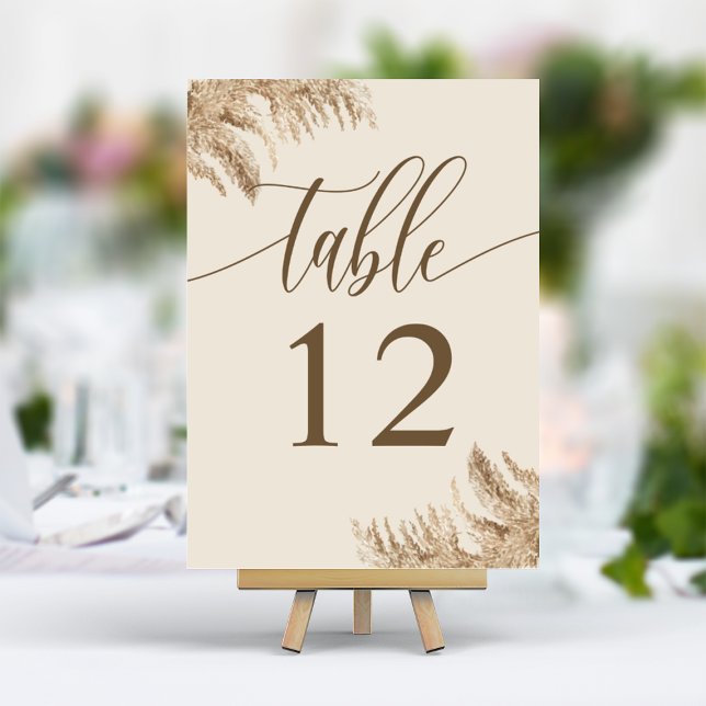Numeração De Mesa Casamento Terrestre Exótico de Pampas Grass Bohemi (Criador carregado)