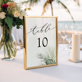 Numeração De Mesa Casamento Tropical com Aquarela Moderna