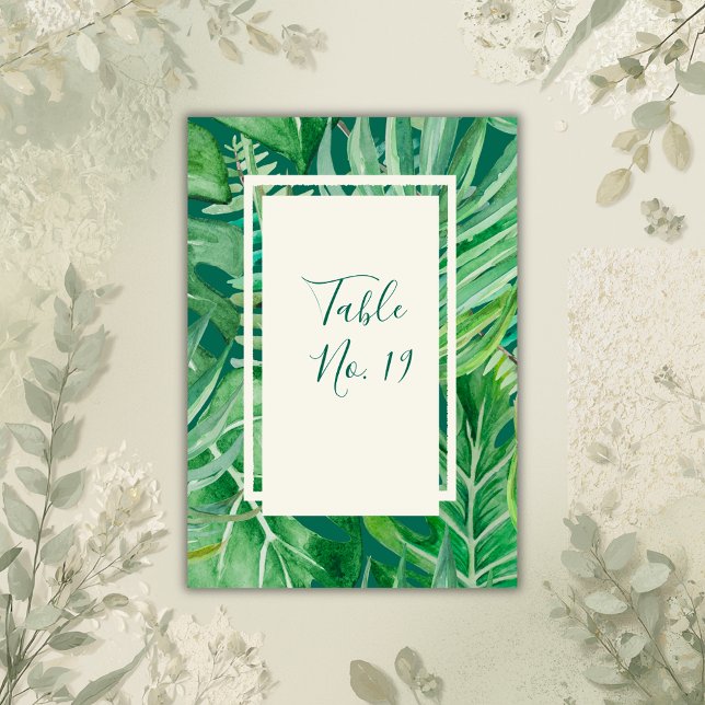 Numeração De Mesa casamento tropical de esmerald greenery (Criador carregado)