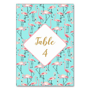 Numeração De Mesa Casamento Tropical de Praia Flamingo Azul e Rosa