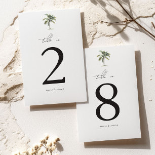 Numeração De Mesa Casamento Tropical de Praia Mínima da Árvore Palm