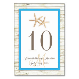 Numeração De Mesa Casamento Tropical de Starfish Whitewash Wood Beac