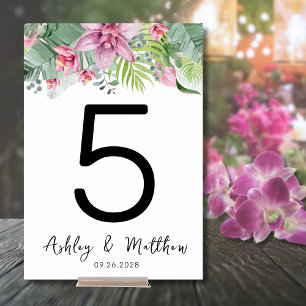 Numeração De Mesa Casamento Tropical Floral Moderno e Elegante