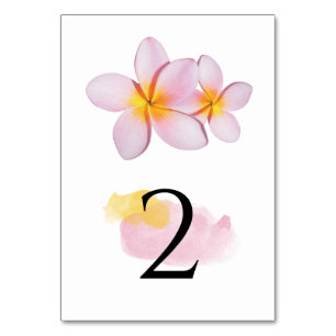 Numeração De Mesa Casamento Tropical Plumeria Frangipani