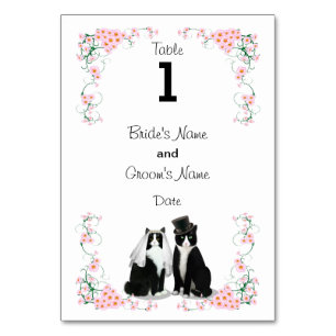 Numeração De Mesa Casamento Tuxedo Cat (texto em 1 lado)