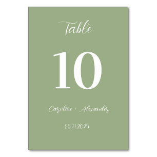 Numeração De Mesa Casamento Único Elegante Moderno Verde Sage