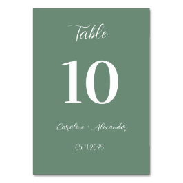 Numeração De Mesa Casamento Único Elegante Moderno Verde Sage