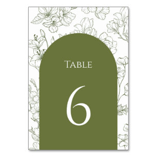 Numeração De Mesa Casamento Verde De Sábio Botânico Floral Elegante