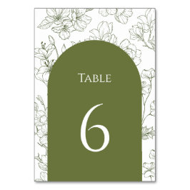 Numeração De Mesa Casamento Verde De Sábio Botânico Floral Elegante