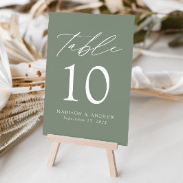 Numeração De Mesa Casamento Verde do Sábio Moderno