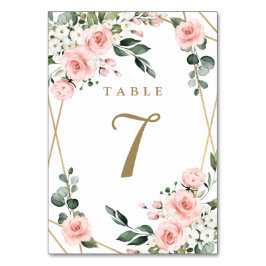 Numeração De Mesa Casamento Verde Dourado e Branco-Cor-de-Rosa-Rosa