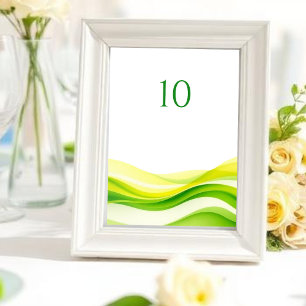 Numeração De Mesa Casamento Verde e Amarelo Cítrico da Ilha