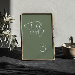 Numeração De Mesa Casamento verde elegante e moderno do sábio escuro<br><div class="desc">Uma tipografia moderna e uma cor verde-senadora para a sua papelaria de casamento: escolha esta simples e elegante suite de casamento. Totalmente personalizável: você pode alterar o plano de fundo e a cor do texto conforme desejar.</div>