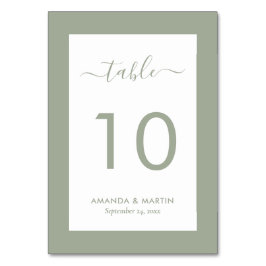 Numeração De Mesa Casamento Verde Elegante Sage