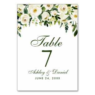 Numeração De Mesa Casamento Verde Floral de Watercolor