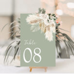 Numeração De Mesa casamento verde moderno<br><div class="desc">número da mesa de casamento da grama de pampas verde.</div>